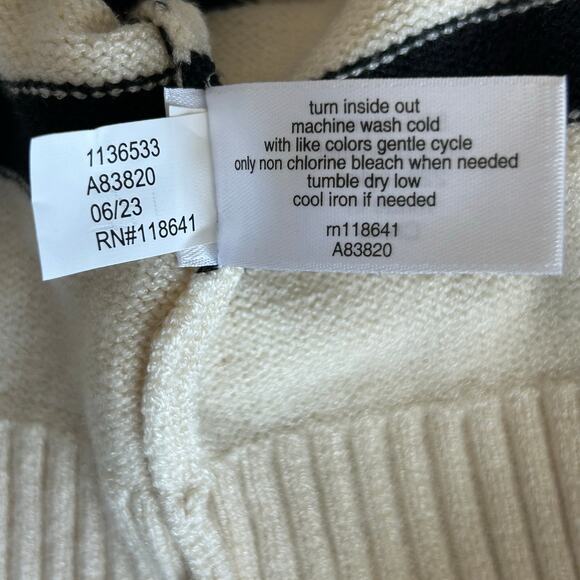 Lane Bryant Cream & Black Striped Cardigan, Sz 14/16 - Picture 6 of 8